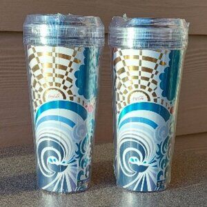 Pair of Royal Carribean Coca-Cola Insulated Drink Tumblers w/Lids New in Package